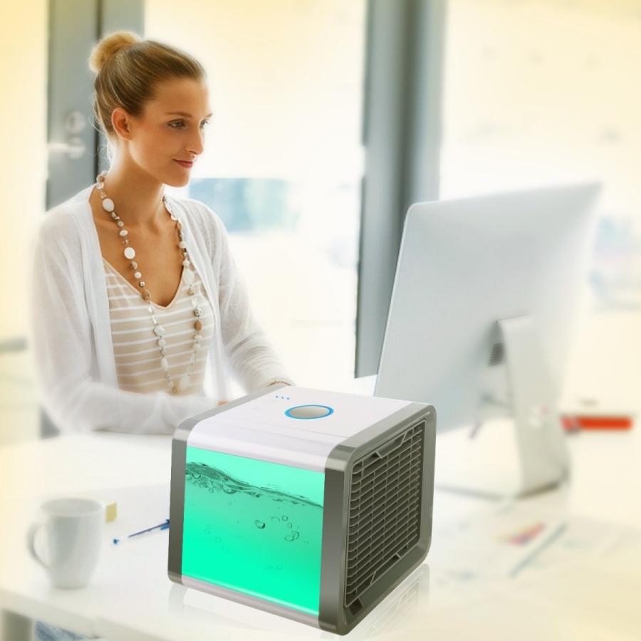 Mini air cooler 冷風機 本体 卓上 ポータブル 扇風機 卓上 USB 冷風機 冷風扇ミニポータブルエアコン 冷却・加湿