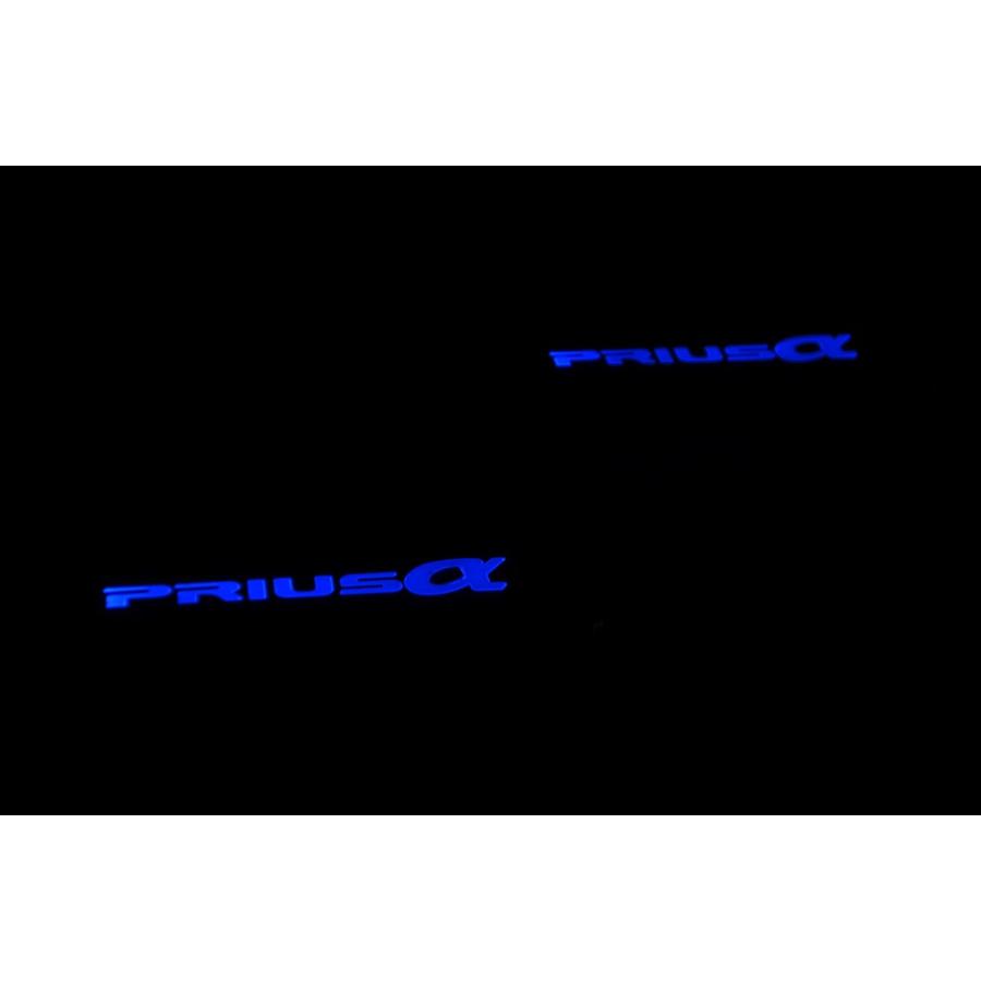 プリウス トヨタプリウススα 40系スカッフプレートled青発光4pcsセット