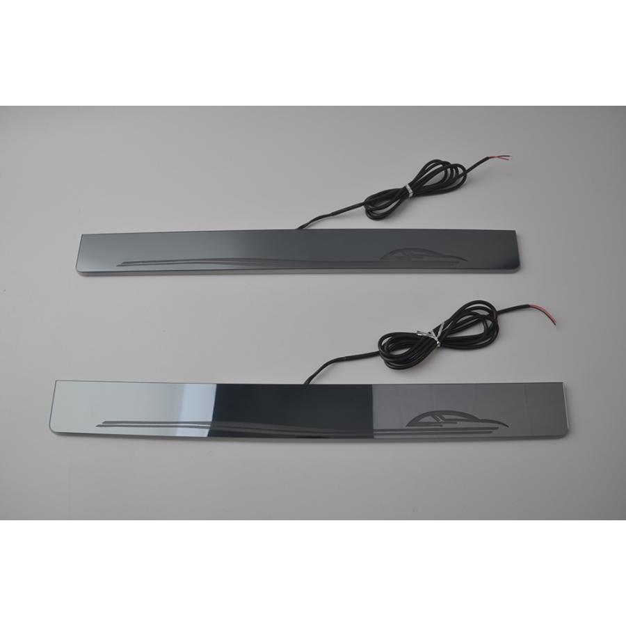 クラウン LED スカッフプレート 青 ブルー点灯 4枚 流れる 210 200 180