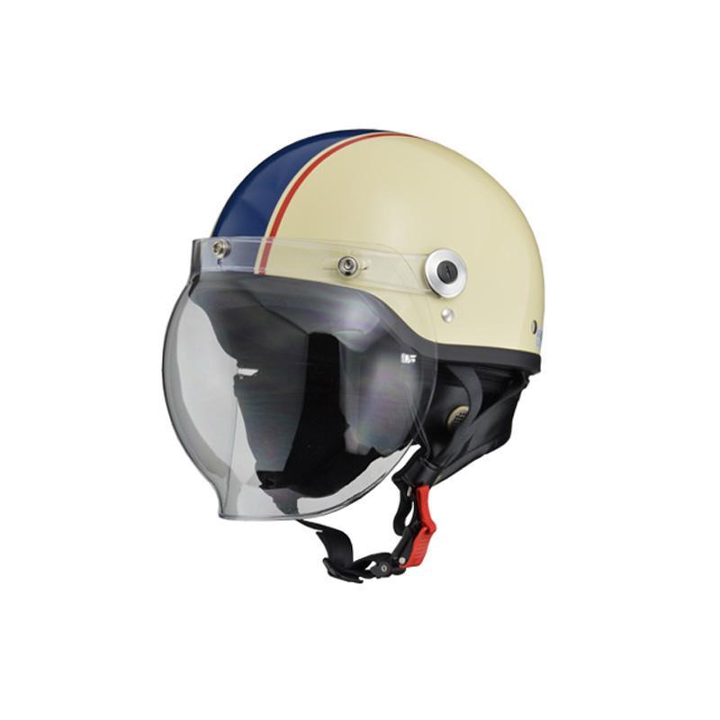 リード工業 CROSS ハーフヘルメット アイボリー×ネイビー フリーサイズ CR-760