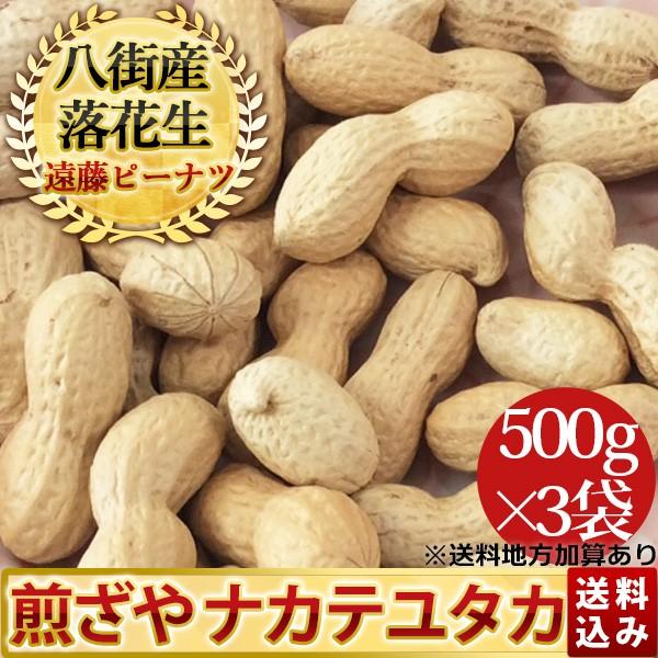 2023年度産 新豆 煎ざや(ナカテユタカ)1.5kg(500g×3袋) 千葉県八街産落花生｜endo-peanuts