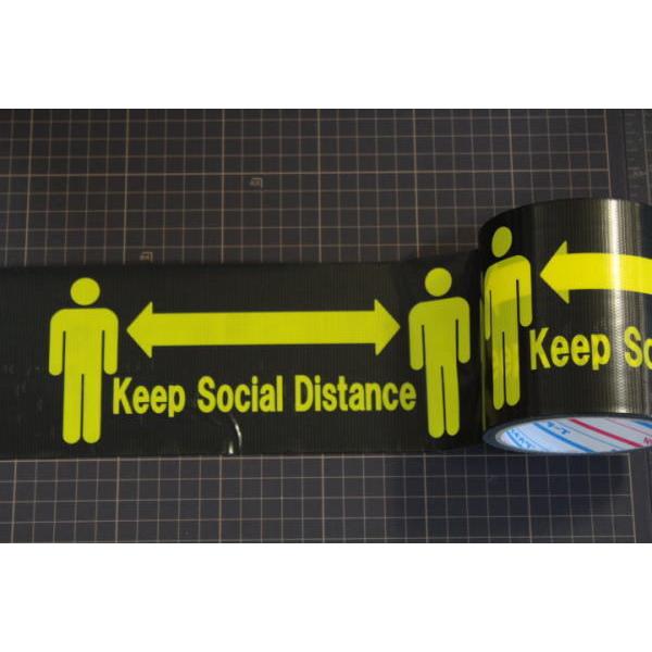 ダイヤテックス 表示テープ H 06 Sd ソーシャルディスタンステープ 100mmx10m巻 1箱 代引不可 24巻入