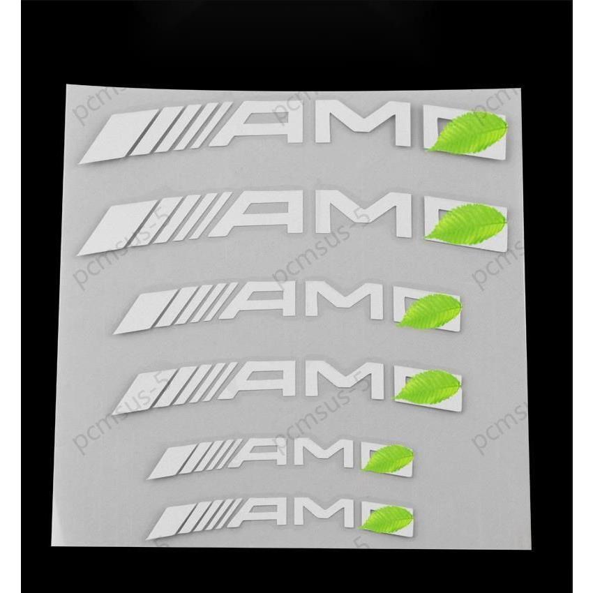 AMG ブレーキキャリパーステッカー メタル 金属ステッカー メルセデスベンツ 耐熱 高耐久 ホイールリム 高品質シール ブラック/シルバー 1シート｜endoshouten｜03