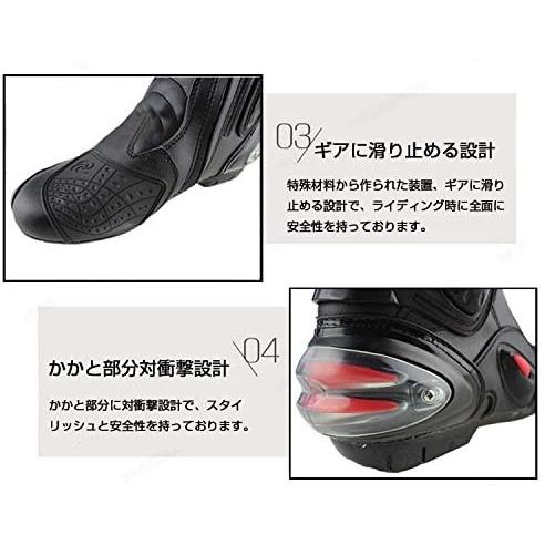 Riding Tribe バイクブーツ レーシングブーツ オンロードブーツ ライディングブーツ メンズ バイク用品 ツーリング 耐衝撃性 |  | 06