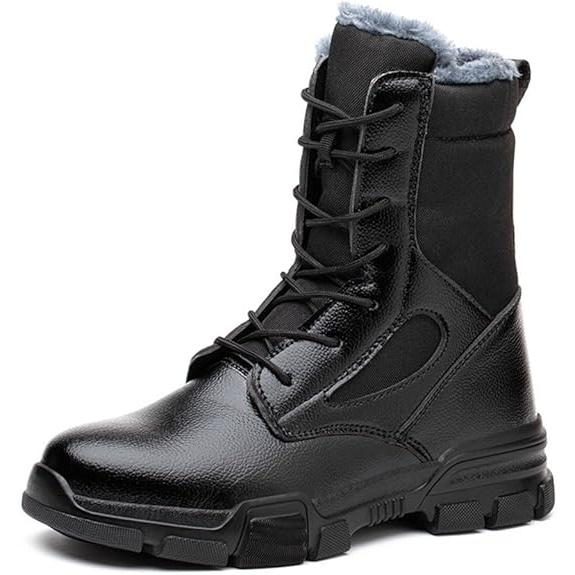 安全靴 長靴 防寒用 ハイカット ボア付き ワークブーツ 裏起毛 防水