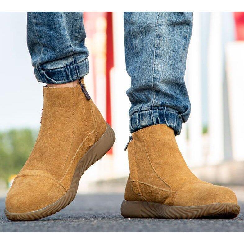 安全靴 スニーカー 作業靴 メンズ おしゃれ あんぜん靴 革靴 労働保険靴 つま先保護 耐熱 防塵 防滑 踏み抜き防止 サイドジップ |  | 10