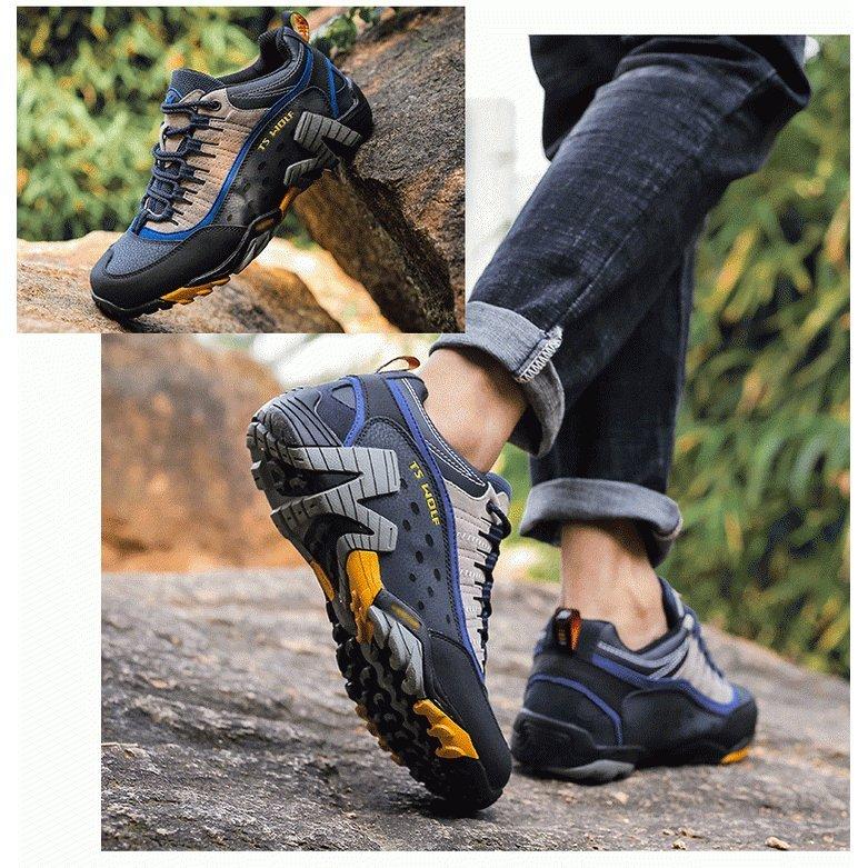 トレッキングシューズ メンズ レディース 防水 ローカット 登山靴 幅広 防滑/通気性/耐磨耗/衝撃吸収/軽量 アウトドア/ハイキング/山歩き/里歩き/登山道 |  | 03