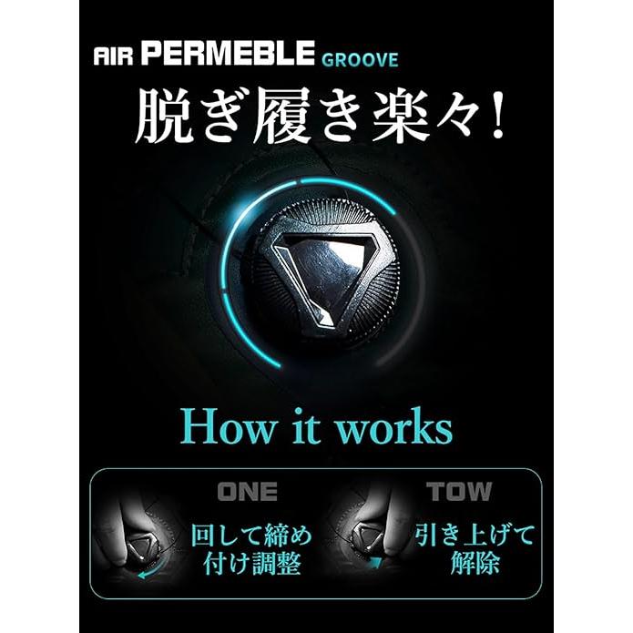 ゴルフシューズ ゴルフしゅーず ダイヤル式 スパイクレス メンズ レディース 運動靴 スニーカー 通気性 紐なし 軽量 レザー 柔らかい 快適 滑らない 黒 練習用 |  | 03