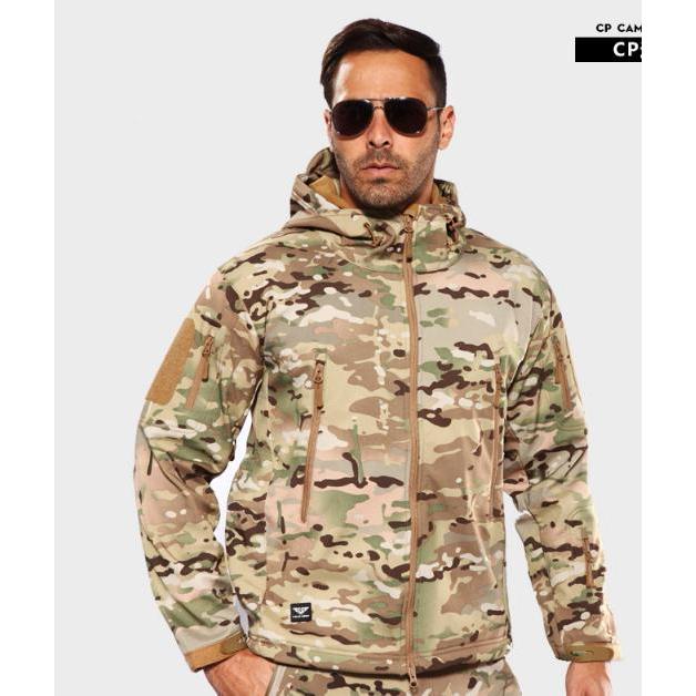 タクティカル ジャケット ソフト シェル アウトドア 保温 迷彩服