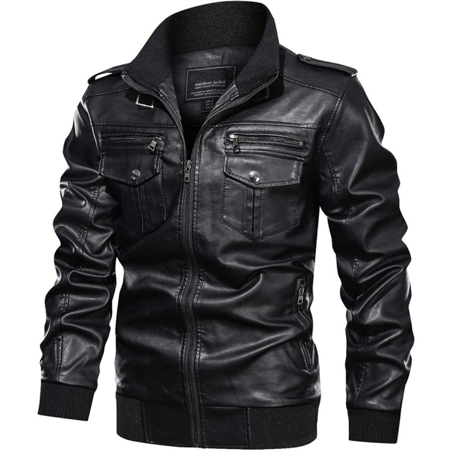 ジャケット バイク ジャンパー メンズ フェイクレザージャケット 大きい 合皮ジャンパー シングル ライダース 上着 puレザー アウター 立ち襟 春 秋 冬 ジャケット バイク ジャンパー メンズ フェイクレザージャケット