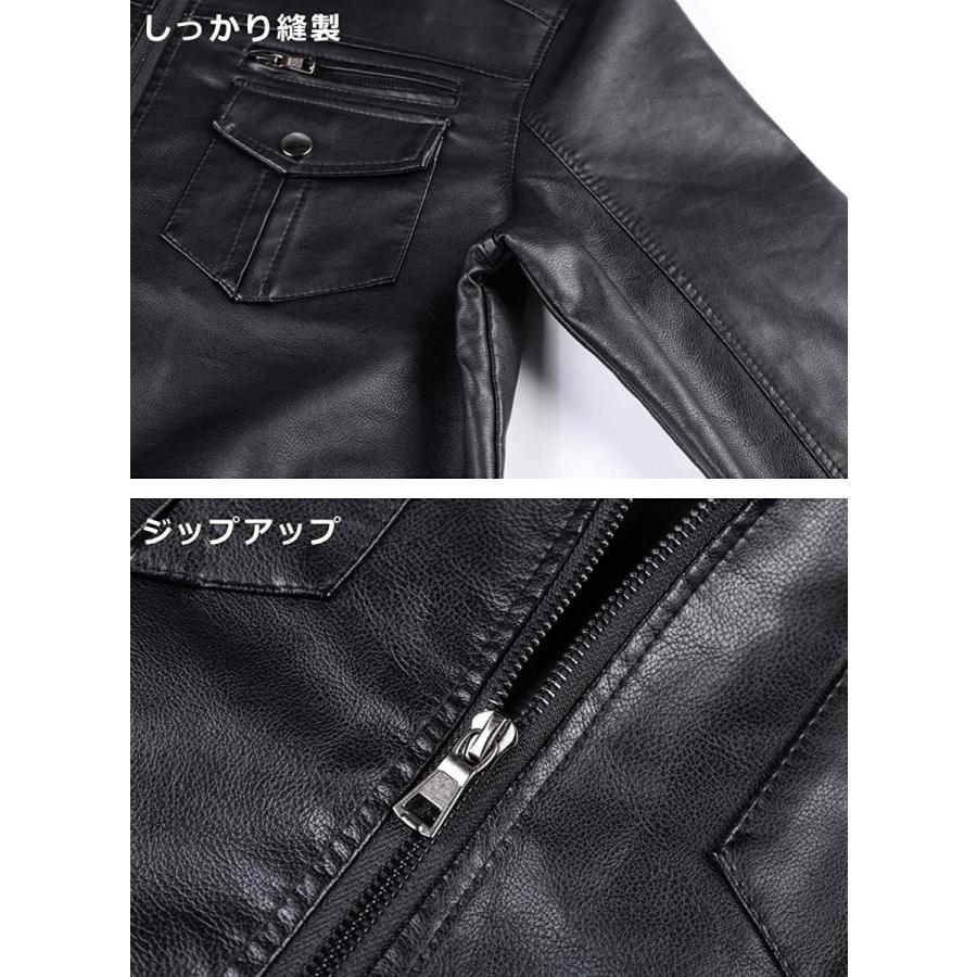 ジャケット バイク ジャンパー メンズ フェイクレザージャケット