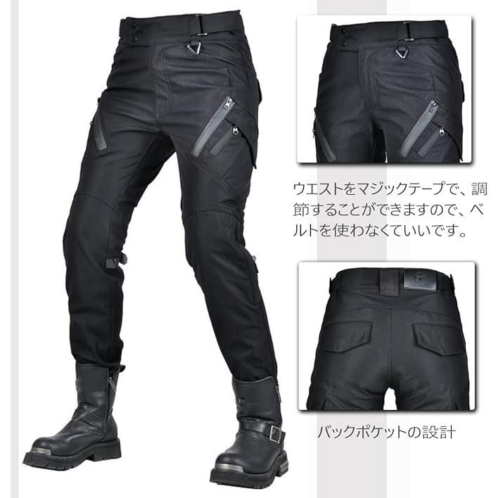 ライダースパンツ　プロテクター付  調節可能Ｌサイズ ホームアイホーム ライディングパンツ メンズ バイク用パンツ