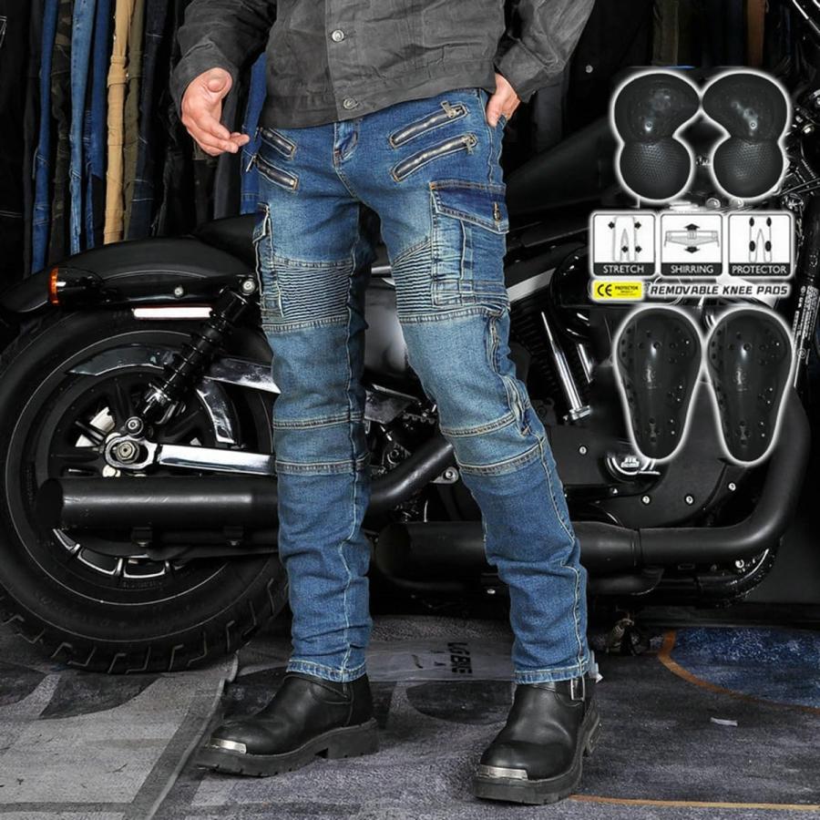 バイク用パンツ メンズ ライディングパンツ プロテクター ライダース