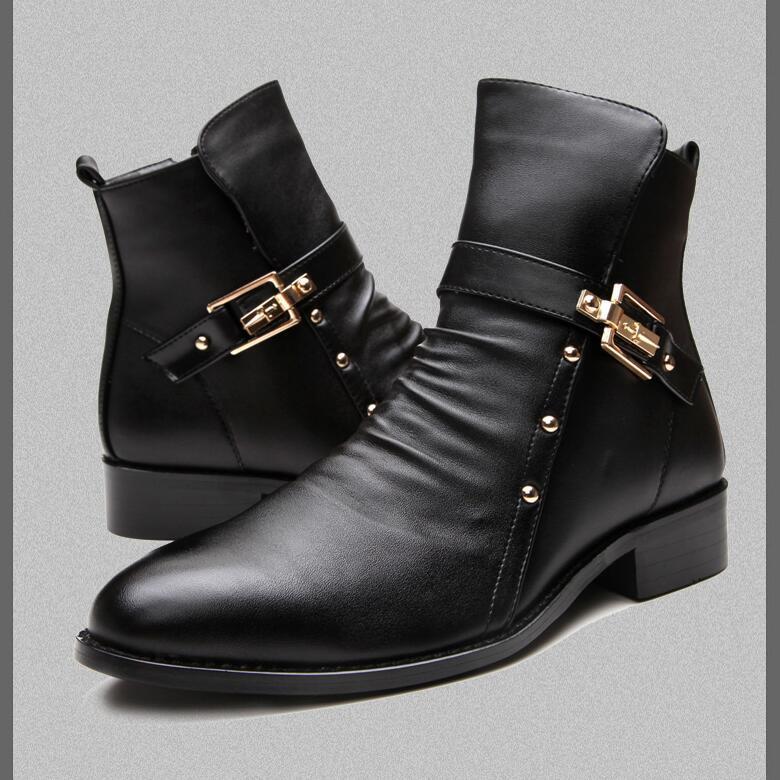 革靴 メンズブーツ エンジニアブーツ メンズ クロースベルト ブーツ