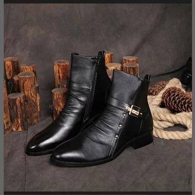 革靴 メンズブーツ エンジニアブーツ メンズ クロースベルト ブーツ