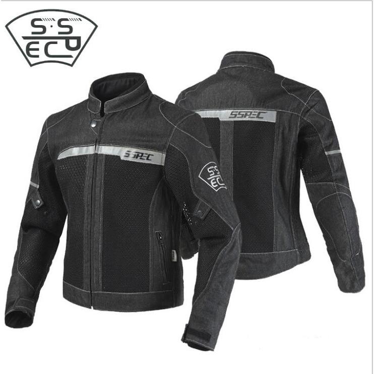 バイク用 メンズ ジャケット SSPEC オリジナルデザイン 男性用 バイク用　デニム　パーカー　レーシング　パッド付 S~XXL サイズ選択可 2色 送料無料｜energtech｜05