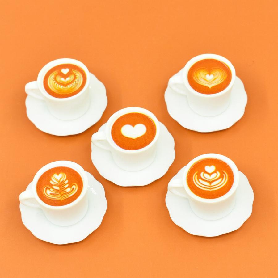コーヒーラテ かファラテ ソーサー付き2点セット 5種 ミニチュア・ラテ 