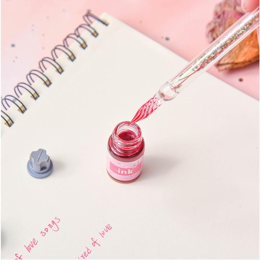 人魚姫 ガラスペン インク ペン置きセット 専用箱入 ミニインク セット