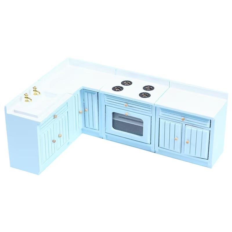 ドールハウス ミニチュア 家具 木製キッチンエッセンシャルズ4点セット