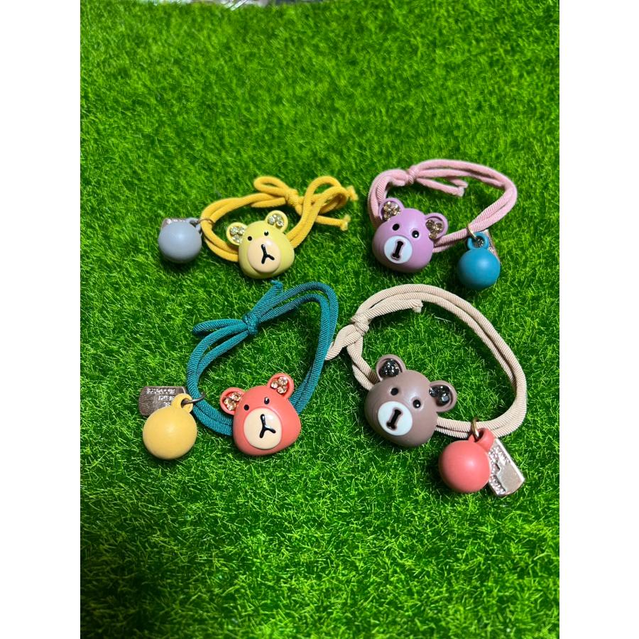 カヤ　☪︎⋆☽様うさぎちゃんのガラケーヘアゴム 2点セット現品のみ 熊ちゃん チャーム ヘアゴム 1本 かわいい キッズ ヘアアレンジ 髪留め