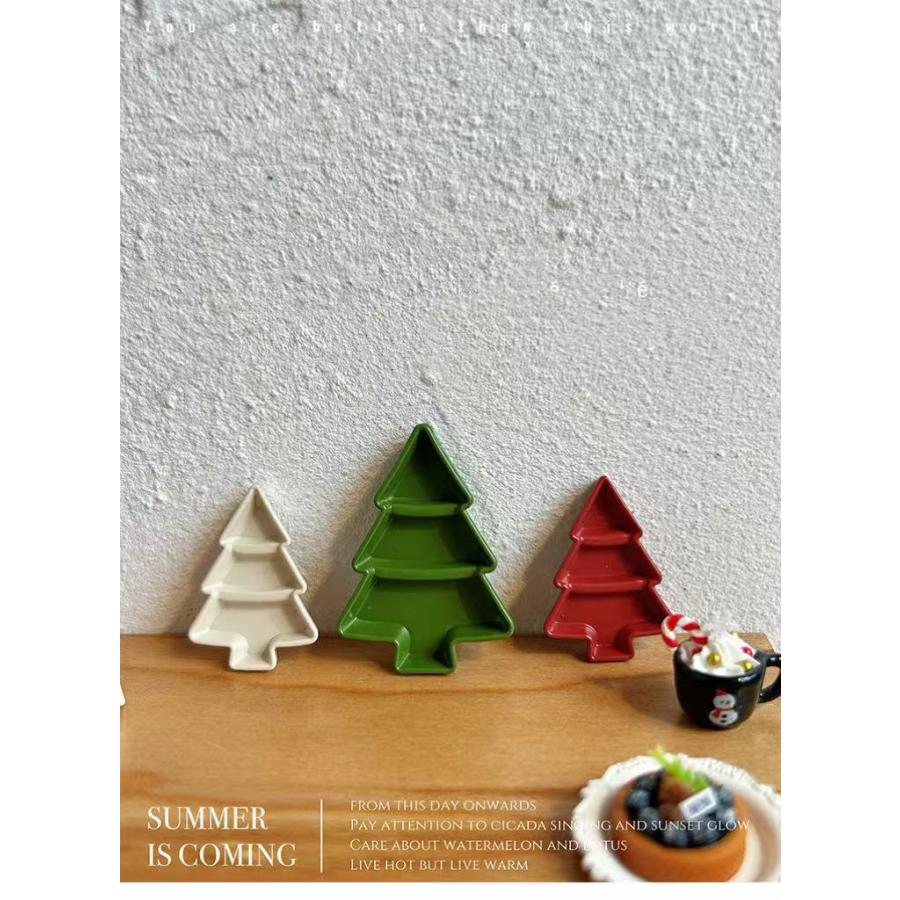 ミニチュア クリスマスツリー型プレート 1点 Lサイズ 全3色