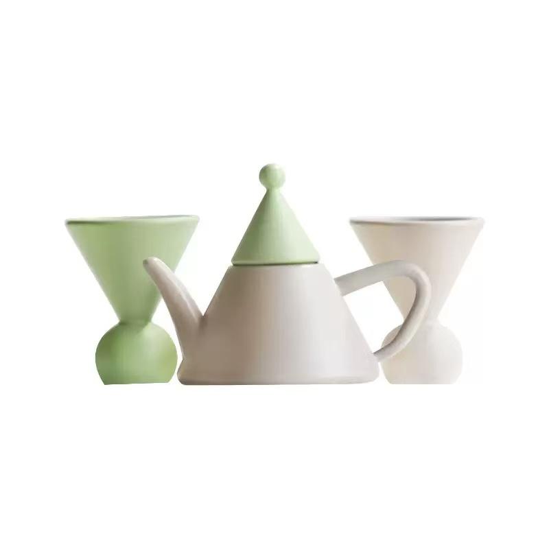 ミニチュア 合金製 ティーセット3点セット Lサイズ 合金製茶器セット