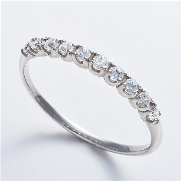 K10ホワイトゴールド 0.2ctハーフエタニティリング 15号【商工会会員店