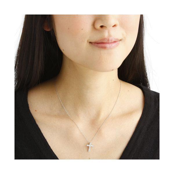 純プラチナ 計0.5ctダイヤモンドクロスペンダント（十字架ネックレス