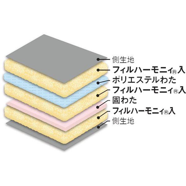 多機能5層構造健康敷布団/寝具 〔セミダブルサイズ/ピンク〕 日本製 
