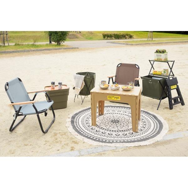 折りたたみテーブル ローテーブル 幅65cm スクエア ベージュ