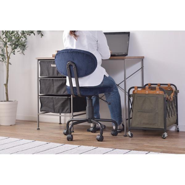 リモートワーク キャスター 高さ調整 回転 オフィス 椅子 チェア ブルー オフィスチェア デスクチェア 幅43cm ブルー 回転式 キャスター 高さ