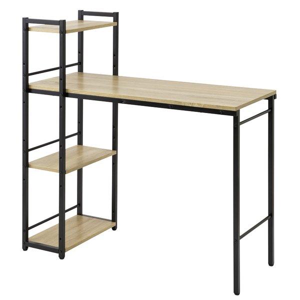 ラック付き4WAYデスク(ナチュラル) 幅100cm テーブル 机 木製 収納