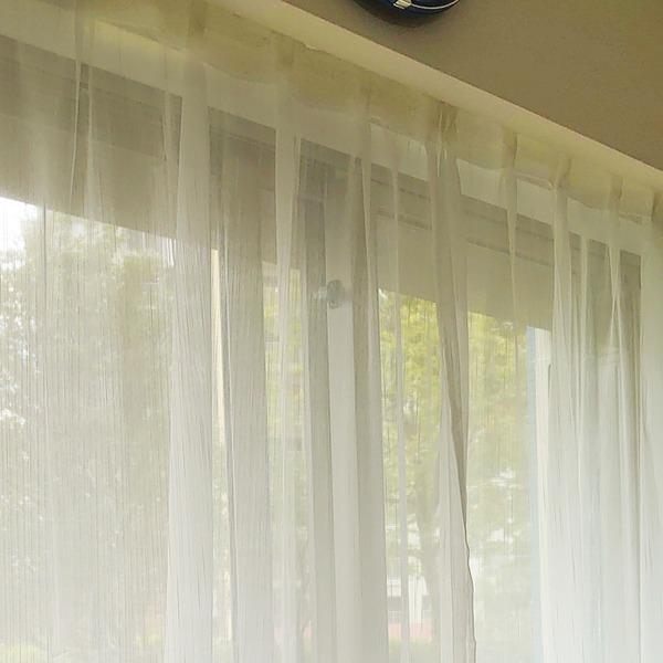 レースカーテン 幅105cm×丈248cm 2枚セット ストライプ柄 幅広 ロング