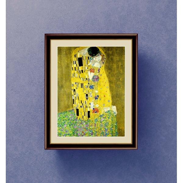 世界の名画 〕 世界的作家 クリムト 「接吻」 絵画額 インテリア