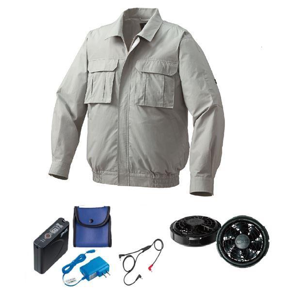 KU91900 空調服 R 綿薄手 脇下マチ付き FAN2300B・RD9261・LISUPER1セット モスグリーン LL 【北海道・沖縄・離島配送不可】 KU91900 空調服 R 綿薄手 脇下マチ付き FAN2300B・RD9261・LISUPER1