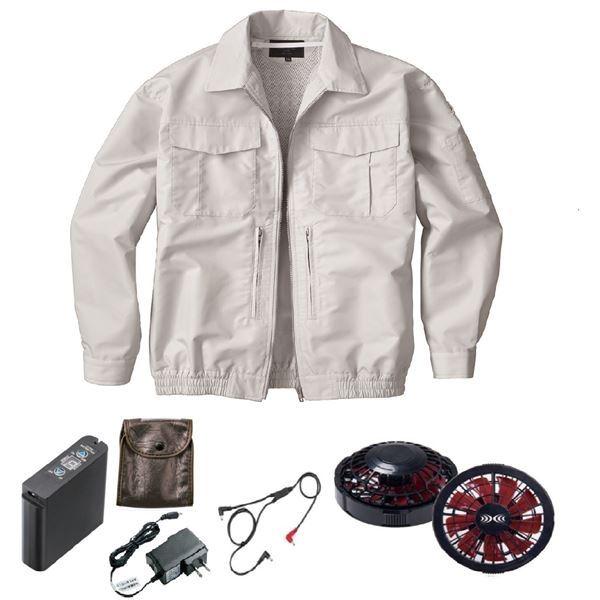 KU92130 空調服 R 綿ポリ混紡 スペーサー一体型 FAN2200BR・RD9261・LIPRO2セット シルバー M 送料無料 KU92130 空調服 R 綿ポリ混紡 スペーサー一体型 FAN2200BR・RD9261