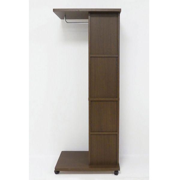 ミラー付ハンガーラック（ブラウン） ミラー付ハンガーラック ブラウン 組立式【商工会会員店です