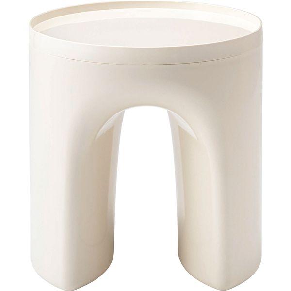 サイドテーブル ホワイト （約φ40×H41cm） 完成品【商工会会員店です