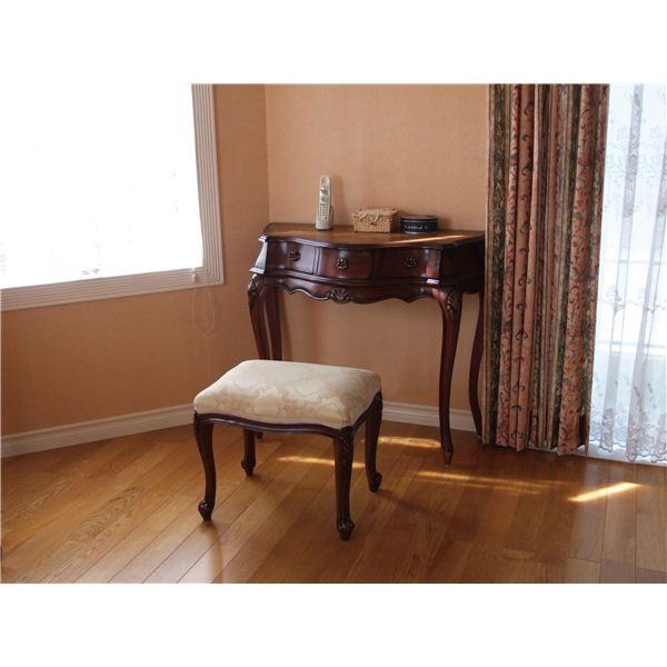 アンティーク調サイドテーブル/コンソールテーブル 〔幅90cm ブラウン