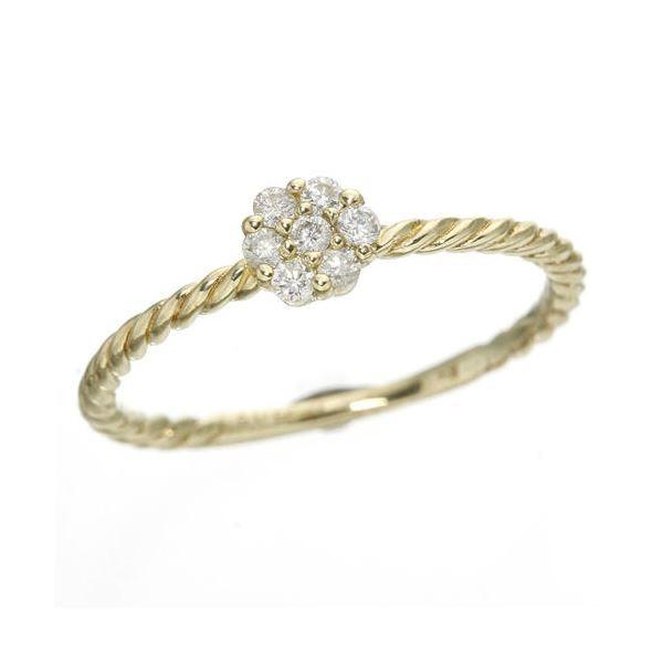 K18イエローゴールド ダイヤモンド リング 7号 k18ダイヤリング 指輪 YG（イエローゴールド） 7号【商工会会員