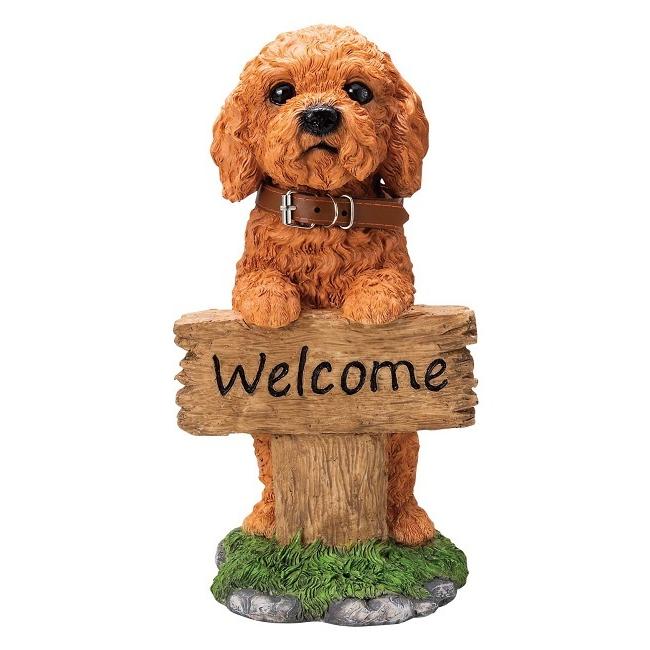 S02 ウェルカムドック トイプードル 犬 ドック かわいい 置物 オーナメント トイプードル置物 トイプードル雑貨