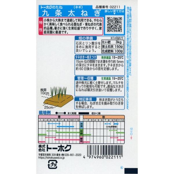 ネギの種 九条太ねぎ 7ml 品番2211 種子 たね : 園芸商人 - 通販 ネギの種 九条太ねぎ 7ml 品番2211 種子 たね : 園芸商人 - 通販