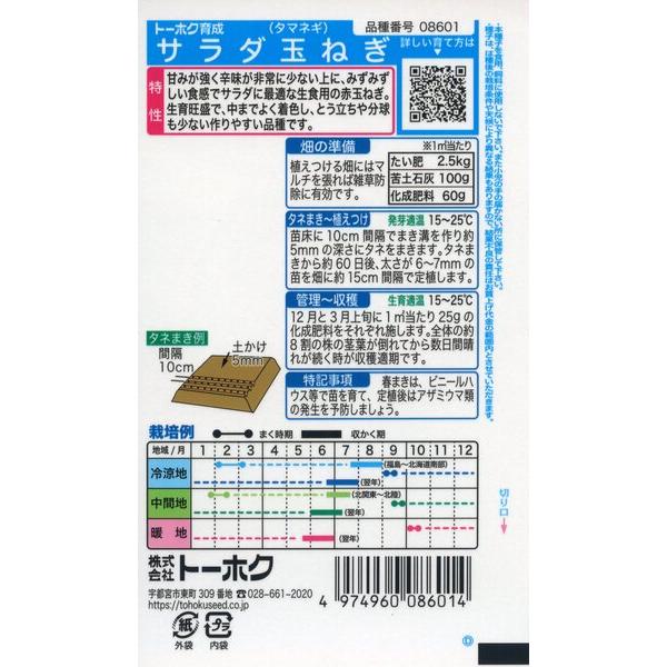 タマネギの種 サラダたまねぎ 6ml 品番8601 種子 たね : 園芸