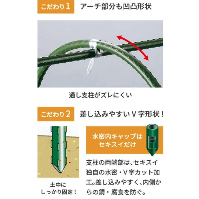 セキスイ 菜園アーチ支柱 径16mm 間口42cm 高さ180cm 10本セット