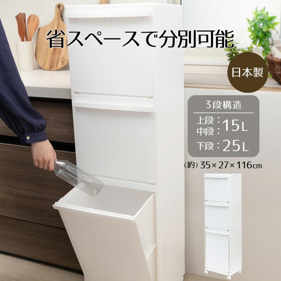 ゴミ箱 ペール 多段 分別 3段 Boite×e-LABO PROPRETE×e-LABO 分別