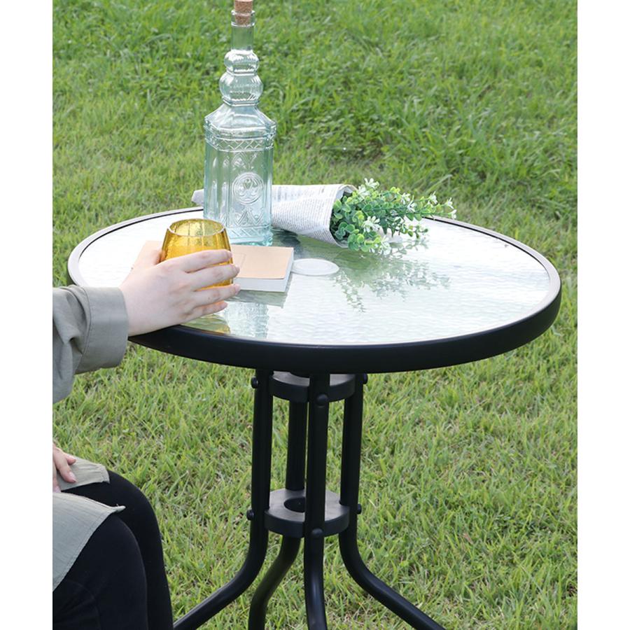 ガーデン テーブル ガラステーブル ブラック 不二貿易 FBC-01 | ガラス