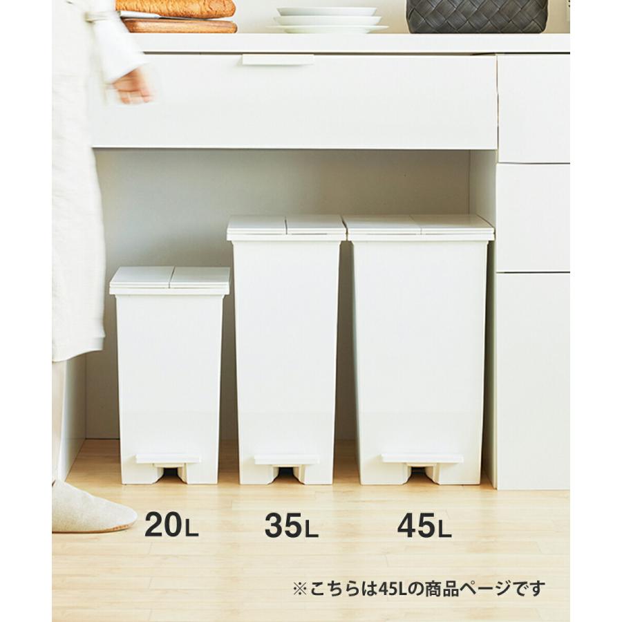 ゴミ箱 45L ペダル 両開き 日本製 2個セット ホワイト SOLOW