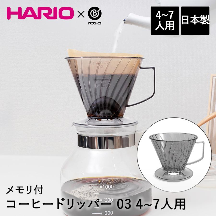 コーヒードリッパー 03 4-7人用 食洗機対応 メモリ付 クリアグレー MA 