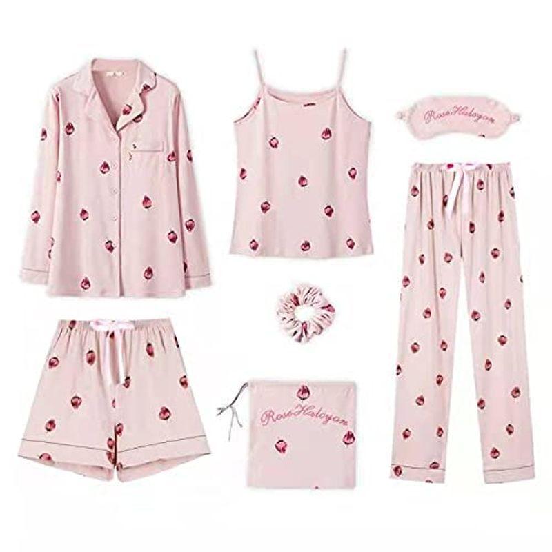 美品 可愛い 7点セット 綿 部屋着 ルームワンピース 寝巻き ルームウェア レディース パジャマ Halcyon Rose 長袖 ズボン パンツ パジャマ Binghamtonhots Com