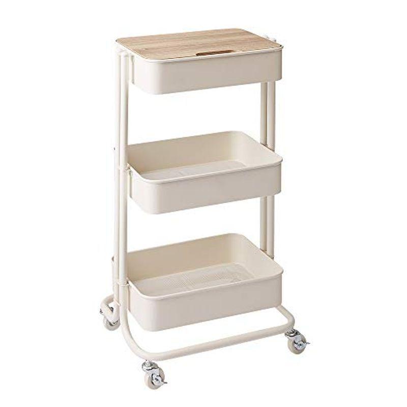 北欧 キッチン収納 キッチンワゴン キャスター付き ワゴン ラック キッチン 収納 おしゃれ キッチンワゴン スチールラック ヴィンテージ調 天板付き 作業台 ラック 3段